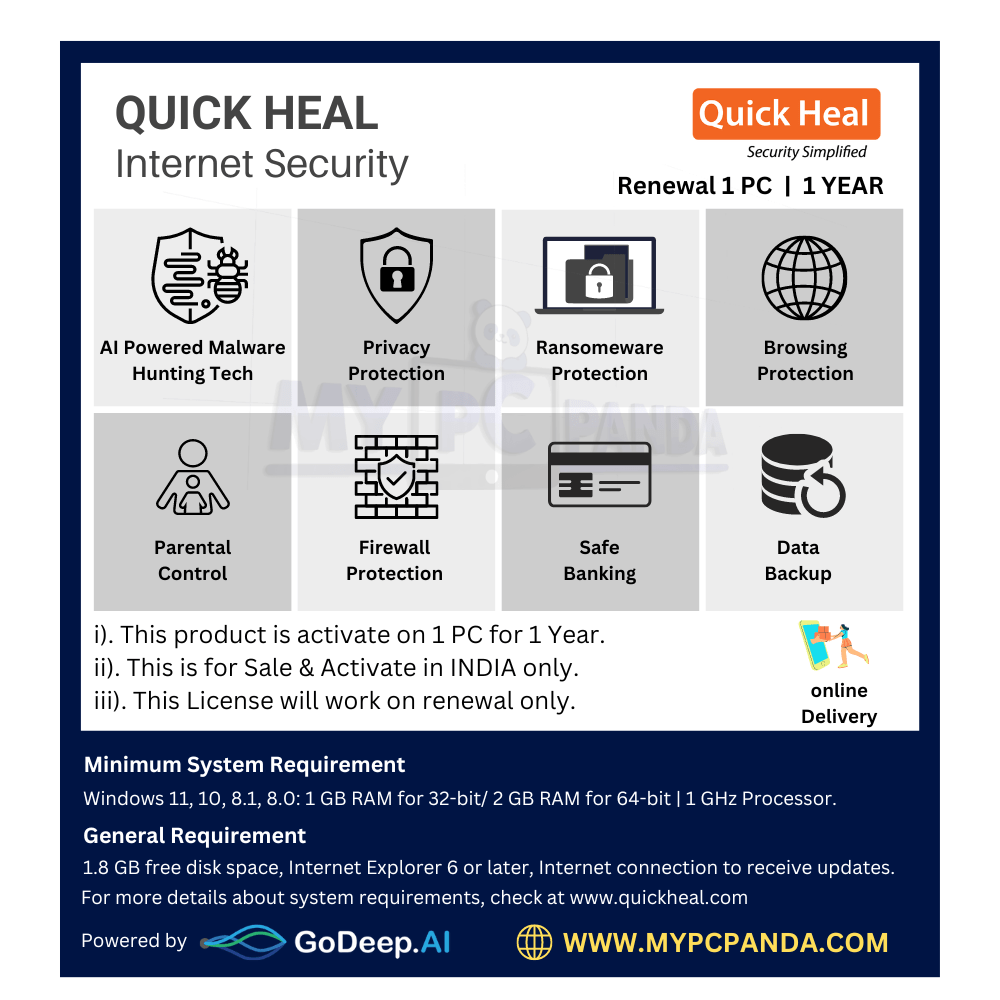 1707913434.Quick Heal Internet Security 1 User 1 Year Renewal Price-my pc panda